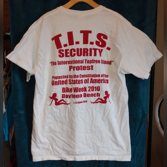 🔴 SALE Daytona Bike Week T-shirt 2010 "T.I.T.S. Security" - Picture 3 of 4